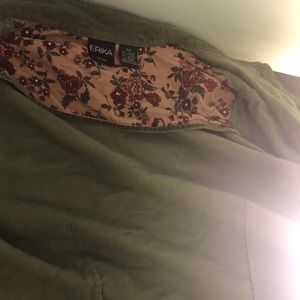 Erika petite forest green suede jacket